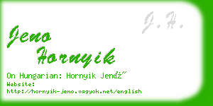 jeno hornyik business card